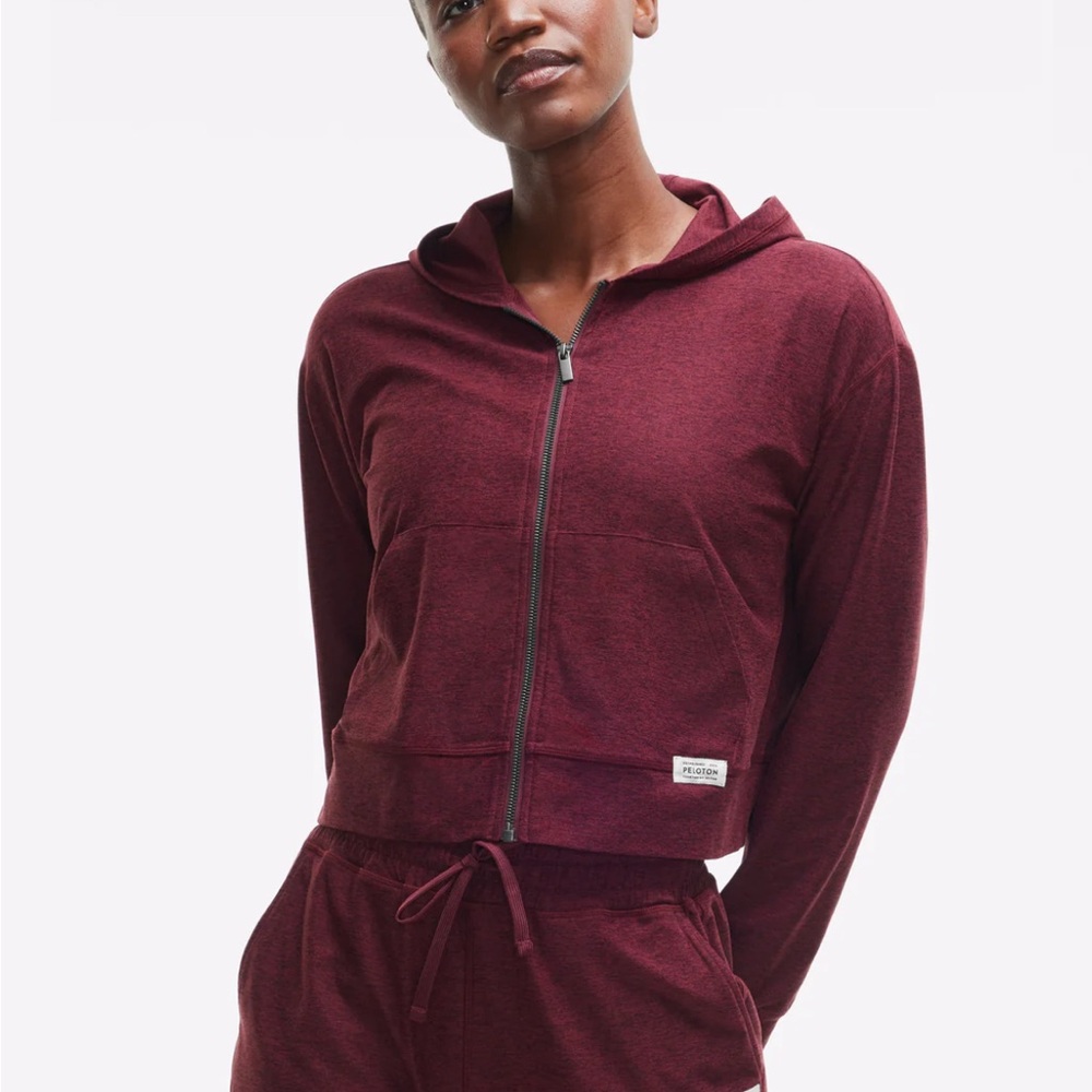 Peloton Maroon Zip-Up Hoodie